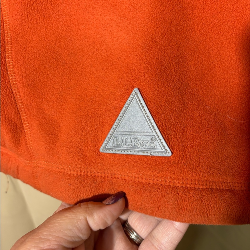 LL Bean Orange Fleece Jacket - Picture 6 of 10